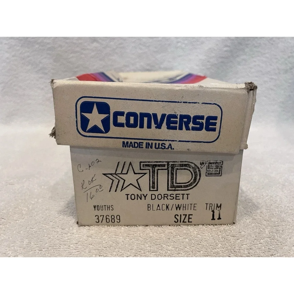 1970's NOS Tony Dorsett Converse‎ Made In USA Youth Size 11 Cleats Original Box